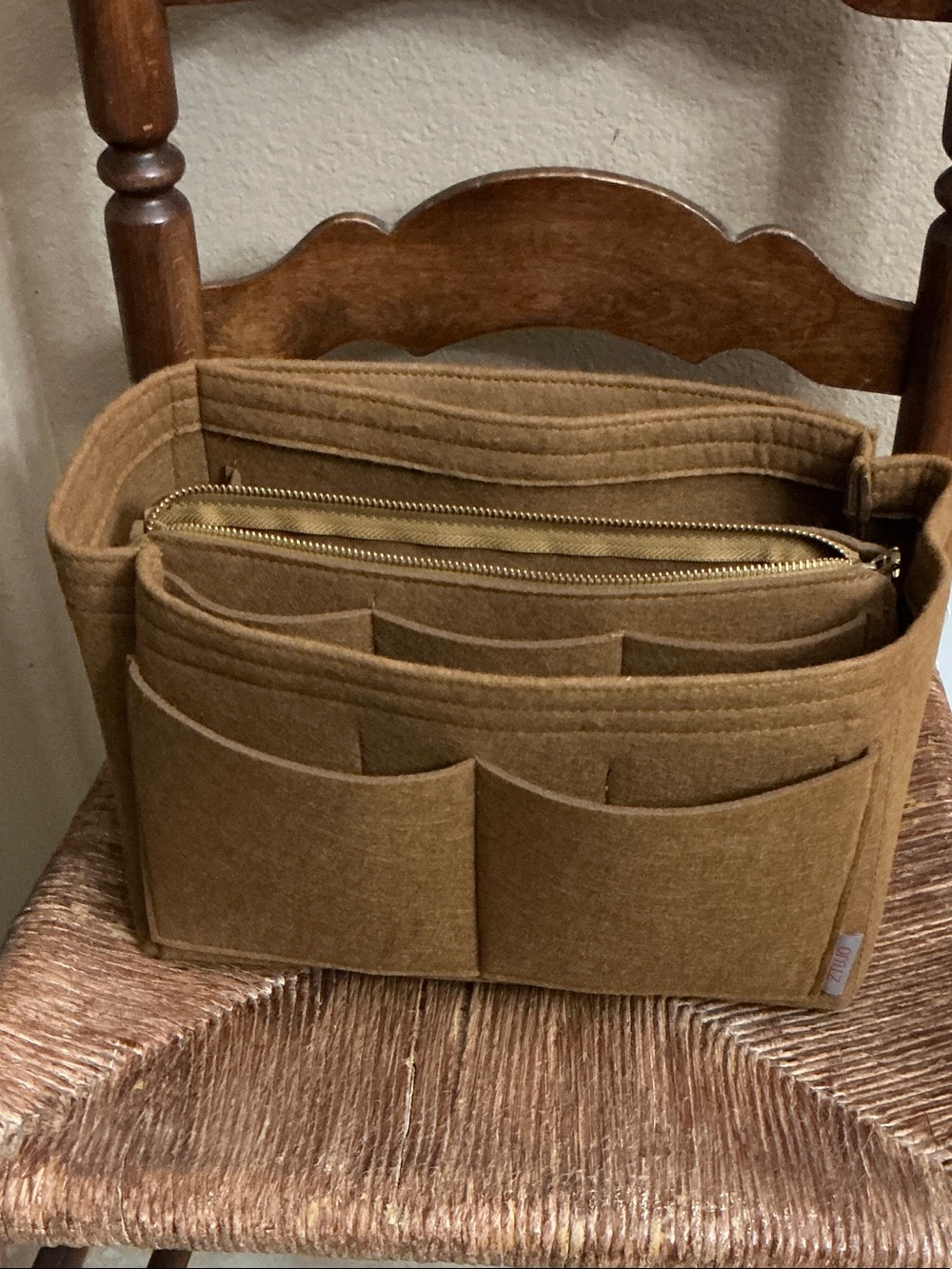 Felt Purse Organizer Insert in Camel Brown